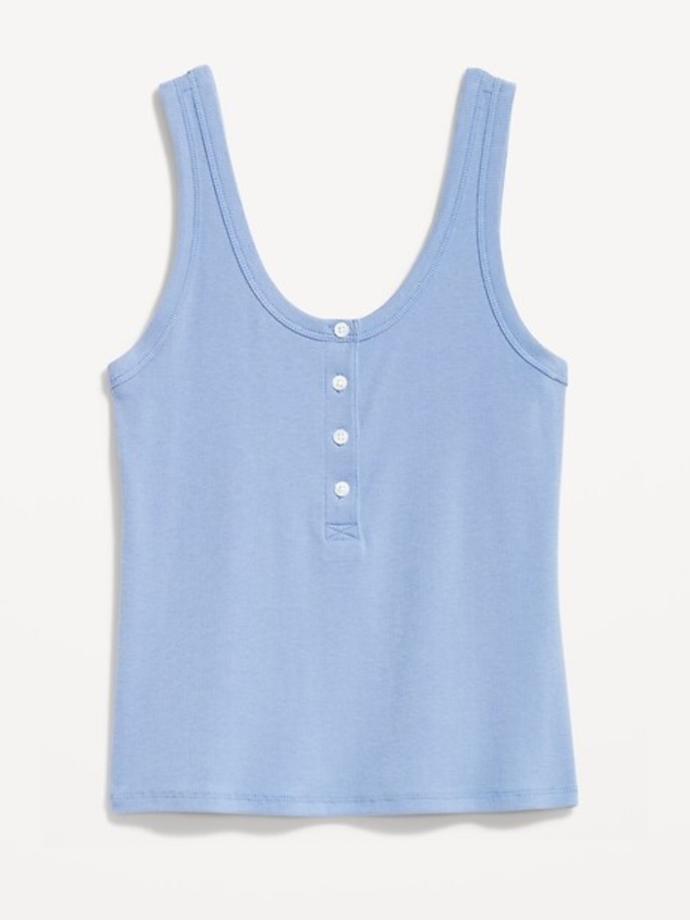 Old Navy Light Blue Ribbed Henley Tank Top